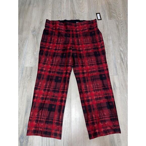 Slim Factor Investments Size 2X Short NWT Plaid Ponte Knit Slim Straight Pant